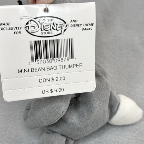 Thumper Bambi Movie The Disney Store Mini Bean Bag Plush 6" Stuffed Toy Bunny - Picture 8 of 12